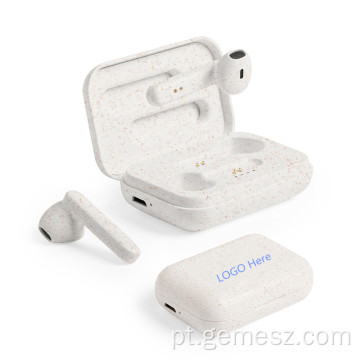 Fones de ouvido de palha de trigo para reciclar material BT Truely Wireless